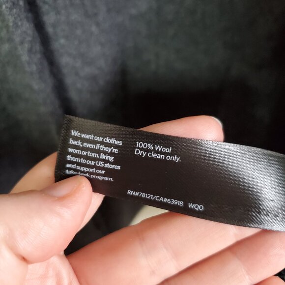 EILEEN FISHER Boiled Wool Cardigan Coatigan Coat Open Front Dark Grey Women's XL - Picture 8 of 10